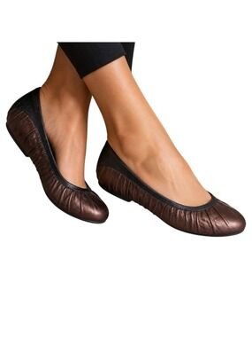Cole Haan Bronze Brown Leather Ballet Flats Size 8B